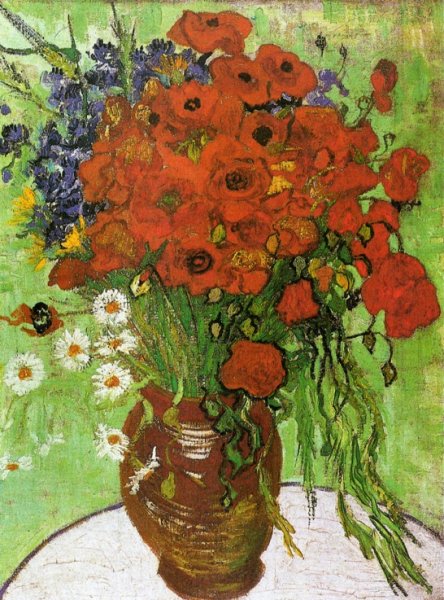 Main Product Photo of Red Poppies and Daisies Painting by Vincent van Gogh