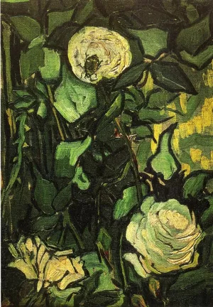 Roses and Beetle by Vincent van Gogh Oil Painting