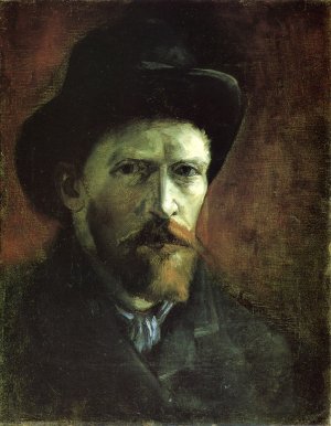 Self Portrait in a Dark Felt Hat by Vincent van Gogh Oil Painting
