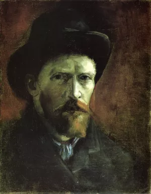 Self Portrait in a Dark Felt Hat Oil painting by Vincent van Gogh