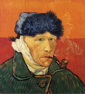 Self Portrait with Bandaged Ear and Pipe Oil painting by Vincent van Gogh