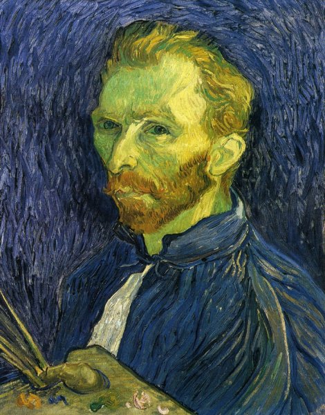 Main Product Photo of Self Portrait with Pallette Painting by Vincent van Gogh