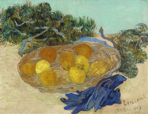 Still Life of Oranges and Lemons with Blue Gloves by Vincent van Gogh Oil Painting