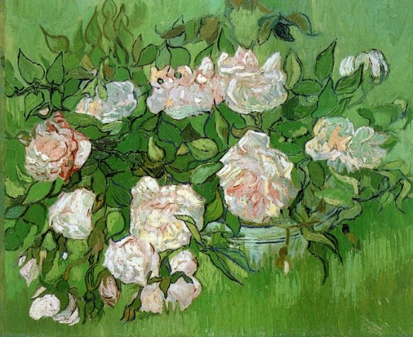 Main Product Photo of Still Life: Pink Roses Painting by Vincent van Gogh