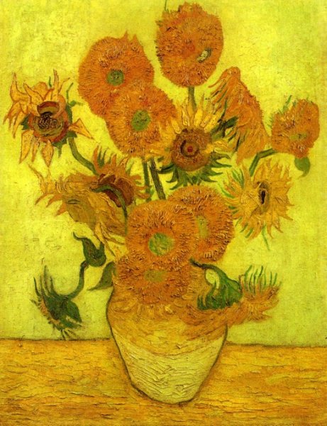 Still Life: Vase with Fourteen Sunflowers