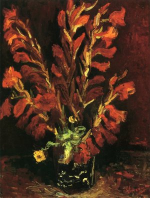 Still Life: Vase with Gladiolas Oil painting by Vincent van Gogh