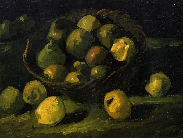Still Life with Basket of Apples by Vincent van Gogh - Hand-Painted Oil Painting Reproduction