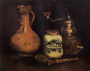 Still Life with Coffee Mill, Pipe Case and Jug by Vincent van Gogh Oil Painting