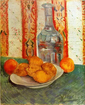 Still Life with Decanter and Lemons on a Plate by Vincent van Gogh Oil Painting