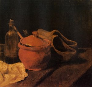 Still Life with Earthenware, Bottle and Clogs by Vincent van Gogh Oil Painting