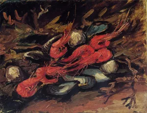 Still Life with Mussels and Shrimp by Vincent van Gogh Oil Painting