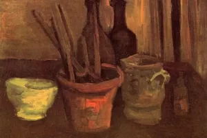 Still Life with Paintbrushes in a Pot painting by Vincent van Gogh