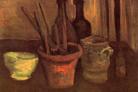 Main Product Photo of Still Life with Paintbrushes in a Pot Painting by Vincent van Gogh