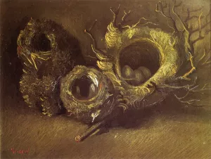 Still Life with Three Birds' Nests by Vincent van Gogh - Oil Painting Reproduction