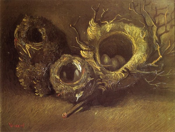 Main Product Photo of Still Life with Three Birds' Nests Painting by Vincent van Gogh