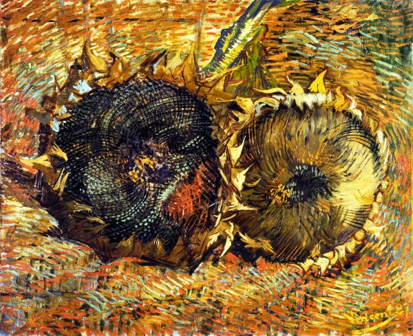 Main Product Photo of Still Life with Two Sunflowers II Painting by Vincent van Gogh