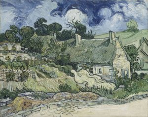 Thatched Cottages at Cordeville by Vincent van Gogh Oil Painting
