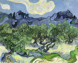 The Alpilles with Olive Trees in the Foreground by Vincent van Gogh Oil Painting