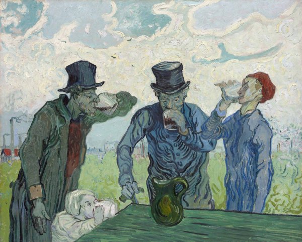 The Drinkers  by Vincent van Gogh - Hand-Painted Oil Painting Reproduction