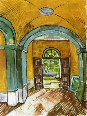 The Entrance Hall of Saint-Paul Hospital by Vincent van Gogh Oil Painting