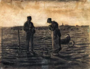 The Evening Prayer after Millet by Vincent van Gogh Oil Painting