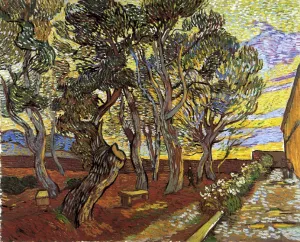 The Garden of the Asylum in Saint-Remy by Vincent van Gogh - Oil Painting Reproduction