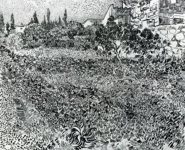 Main Product Photo of The Garden with Flowers Painting by Vincent van Gogh