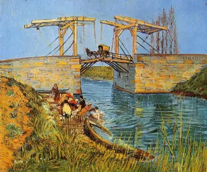 The Langlois Bridge at Arles with Women Washing by Vincent van Gogh Oil Painting