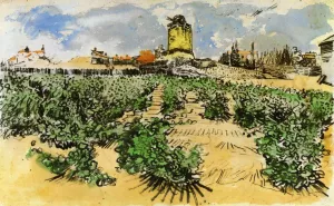 The Mill of Alphonse Daudet at Fontevieille by Vincent van Gogh Oil Painting
