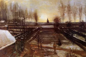 The Parsonage Garden at Nuenen in the Snow by Vincent van Gogh - Oil Painting Reproduction