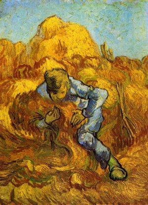 The Sheaf-Binder after Millet by Vincent van Gogh Oil Painting