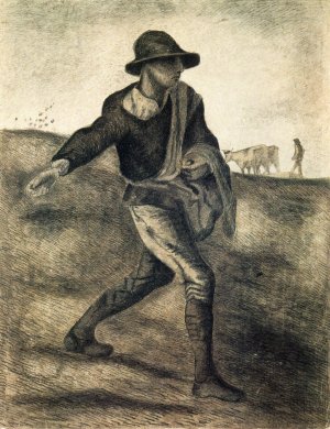 The Sower after Millet by Vincent van Gogh Oil Painting
