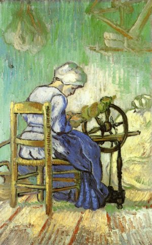 The Spinner after Millet by Vincent van Gogh Oil Painting