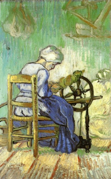 The Spinner after Millet by Vincent van Gogh - Hand-Painted Oil Painting Reproduction