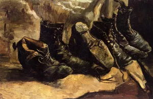 Three Pairs of Shoes by Vincent van Gogh Oil Painting