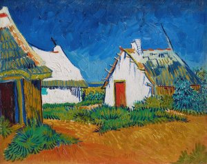 Three White Cottages in Saintes-Maries by Vincent van Gogh Oil Painting