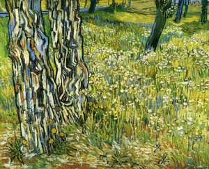Tree Trunks in the Grass by Vincent van Gogh Oil Painting