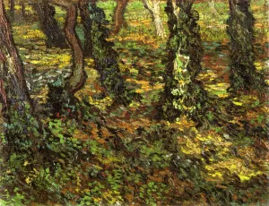 Tree Trunks with Ivy painting by Vincent van Gogh