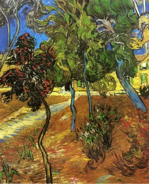 Trees in the Garden of Saint-Paul Hospital by Vincent van Gogh - Oil Painting Reproduction