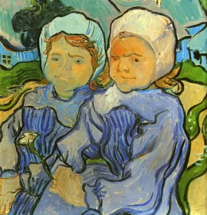 Two Children by Vincent van Gogh Oil Painting