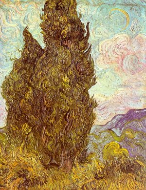 Two Cypresses Oil painting by Vincent van Gogh