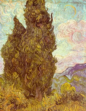Two Cypresses by Vincent van Gogh - Oil Painting Reproduction