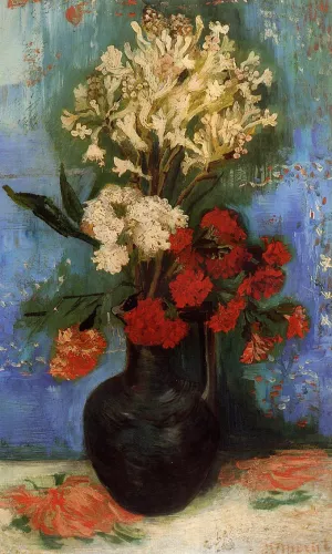 Vase with Carnations and Other Flowers by Vincent van Gogh Oil Painting