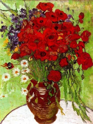 Vase with Daisies and Poppies painting by Vincent van Gogh