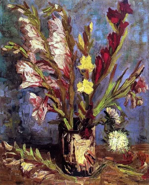 Vase with Gladioli by Vincent van Gogh Oil Painting