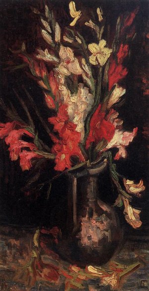 Vase with Red Gladioli by Vincent van Gogh Oil Painting