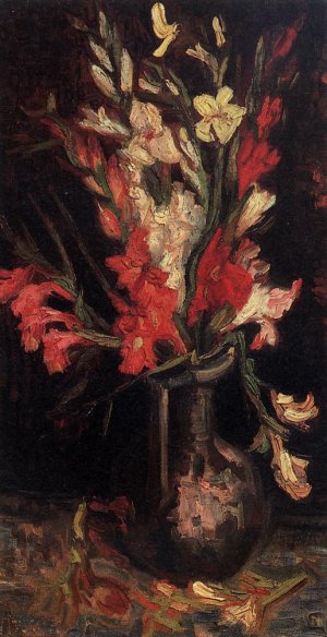 Vase with Red Gladioli