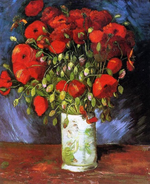 Main Product Photo of Vase with Red Poppies Painting by Vincent van Gogh