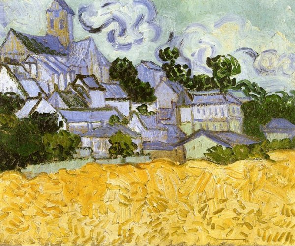 Main Product Photo of View of Auvers with Church Painting by Vincent van Gogh