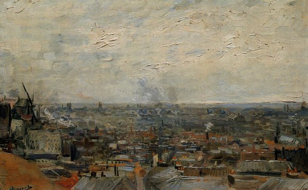 Main Product Photo of View of Paris from Montmartre Painting by Vincent van Gogh